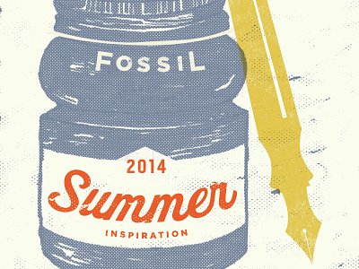 Summer Inspiration fossil fountain halftone ink jar pen summer texture