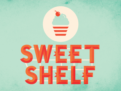 Sweet Shelf bakery brand identity candy cupcake lettering logo marquee retro sweet type vintage