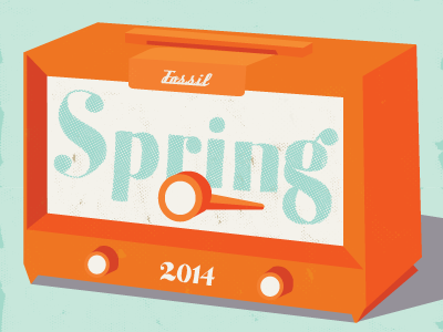 Spring 2014 fossil halftone hand drawn lettering radio retro spring texture vintage