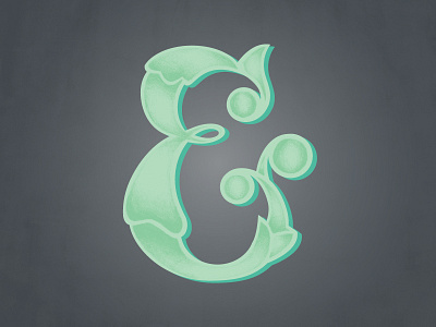Ampersand ampersand design green illustration lettering retro teal texture type vintage