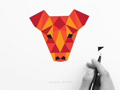 Colorful Geometric Dog Logo