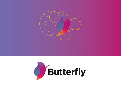 Gradient Butterfly branding design illustration illustrator lettering logo minimal typography vector