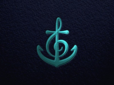 Anchor + Treble Clef anchor festival icon logo music nautical treble clef