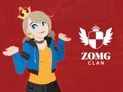 ZOMG-chan female gamer gaming girl logo mascot