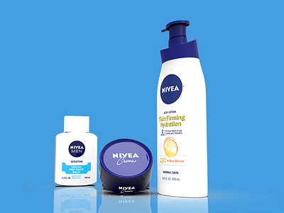 Nivea products 3D Modeling and Rendering 3d 3d design 3d modeling advertising branding cinema 4d design keyshot modeling