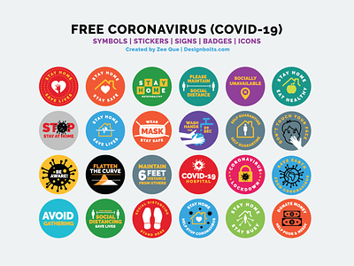 Free Coronavirus / Covid-19 Stickers, Symbols, Badges & Icons coronavirus coronavirus badges coronavirus icons coronavirus stickers coronavirus symbols covid 19 covid19 free vector freebie