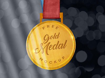 Free Sports Gold Medal Mockup PSD