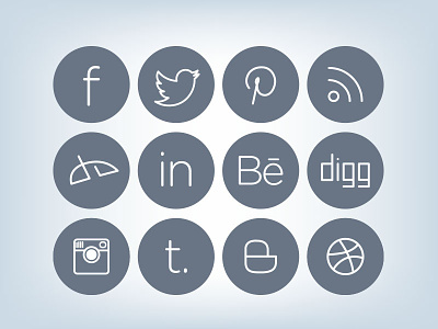 Sleek Social Media Icons