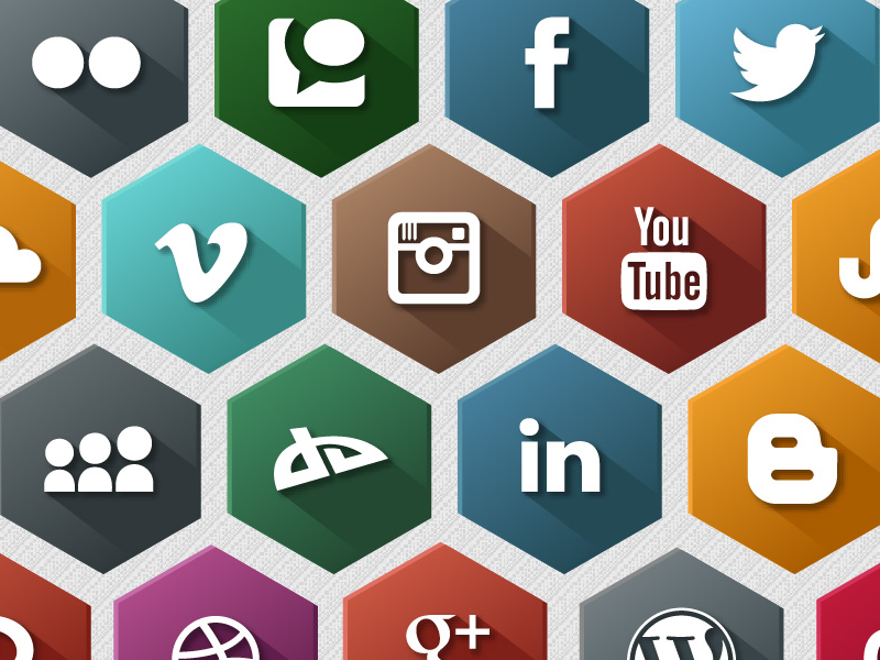 Hexagonal Social Media Icons By Zee Que Designbolts On Dribbble