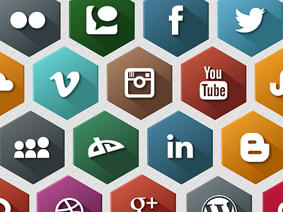 Hexagonal Social Media Icons free social icons social icons social media icons