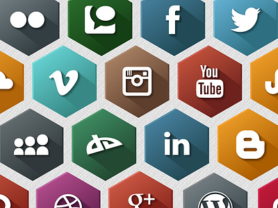 Hexagonal Social Media Icons