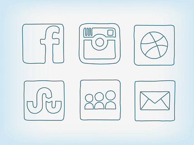Sleek Social Media Icons Ver 2