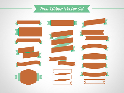 Free Ribbon Vector Set (Ai, Eps, Cdr) ai banner cdr eps free banner ribbon ribbon vector vector vector set