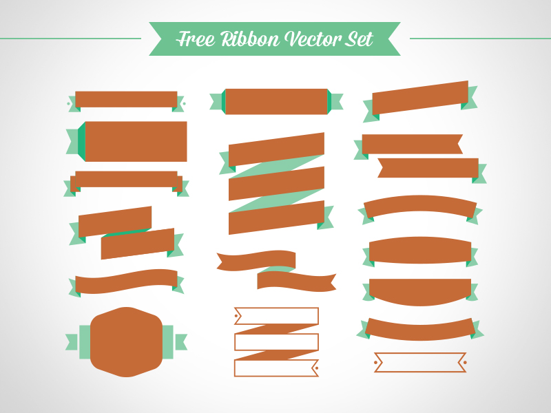 Free Ribbon Vector Set Ai Eps Cdr By Zee Que Designbolts On