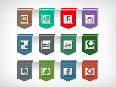 Ribbon Social Media Icons