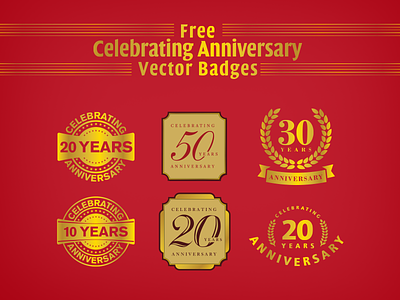 Free Celebrating Anniversary Vector Badges Ai Eps badges celebrating anniversary free badges free vector vectors