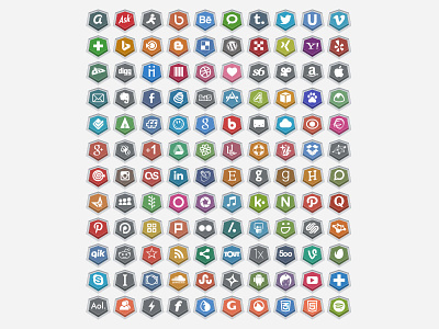 120 Embossed Free Social Media Icons