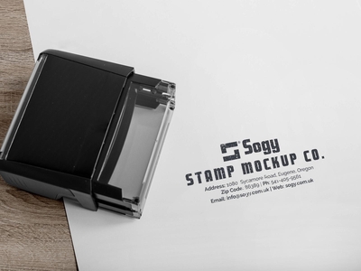 Free Self-Inking Rubber Stamp Mockup PSD by Zee Que