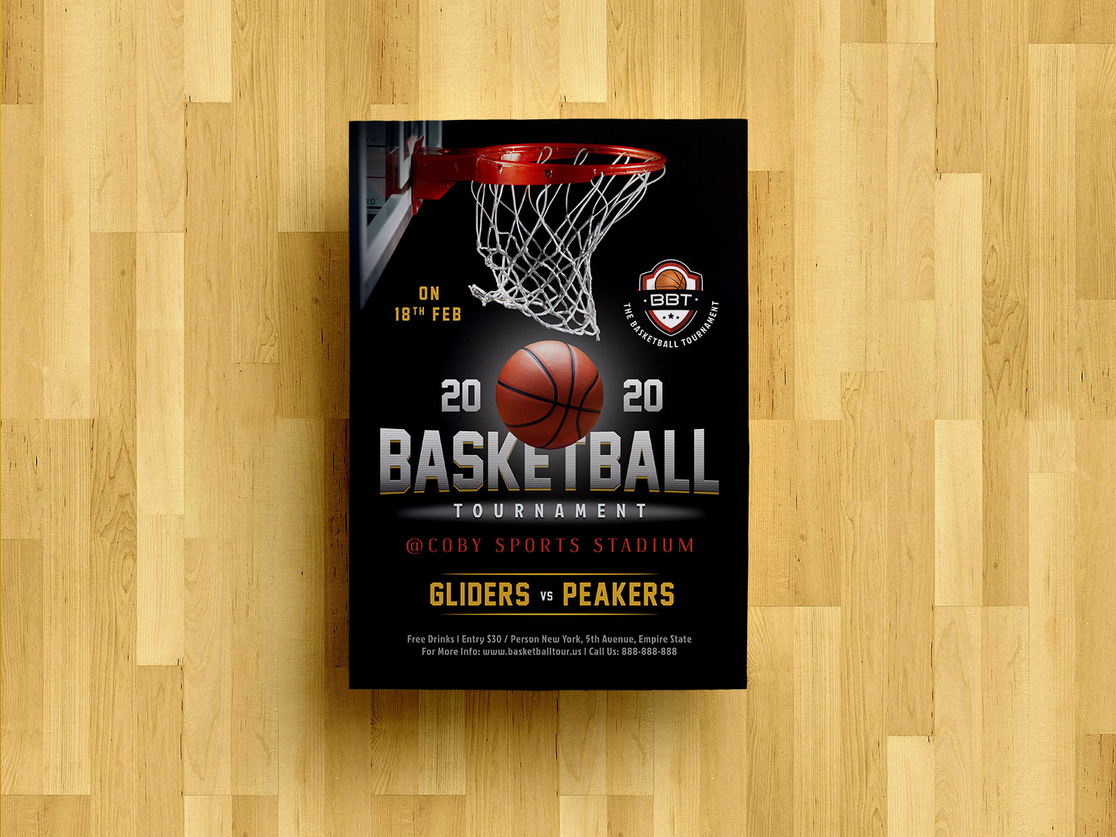 Free Basketball Tournament Playoff Flyer Design Template PSD by Zee Que