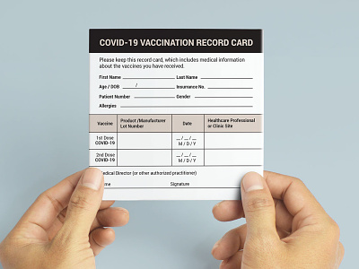 Free COVID-19 Vaccination Card Printable Template covid19 card design free printable free template freebie vaccine card
