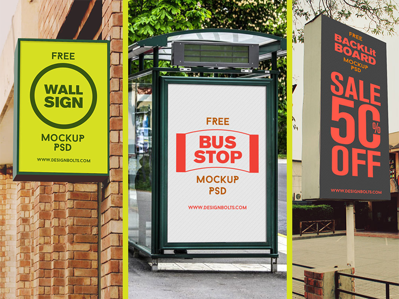Download Free High Quality Outdoor Advertising Mockup PSD Files by Zee Que | Designbolts on Dribbble