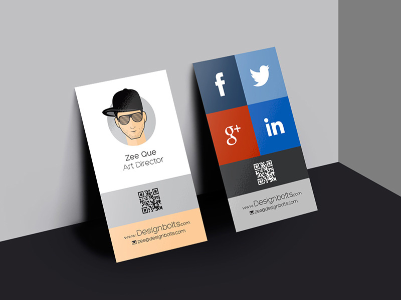 Free Vertical Business Card Design & Mockup Psd by Zee Que ...