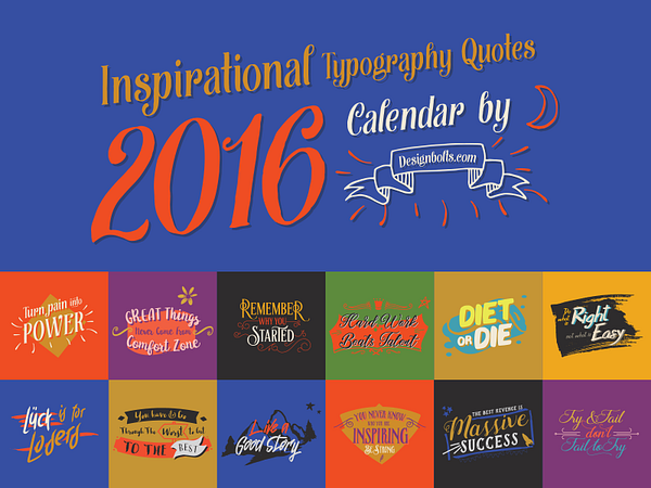 Inspirational Quotes | Free Printable Calendar 2016 in Ai & PDF by Zee