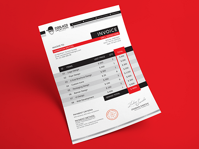 Free Professional Business Invoice Design Template