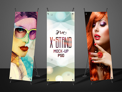 Free X-Stand Banner Mockup PSD