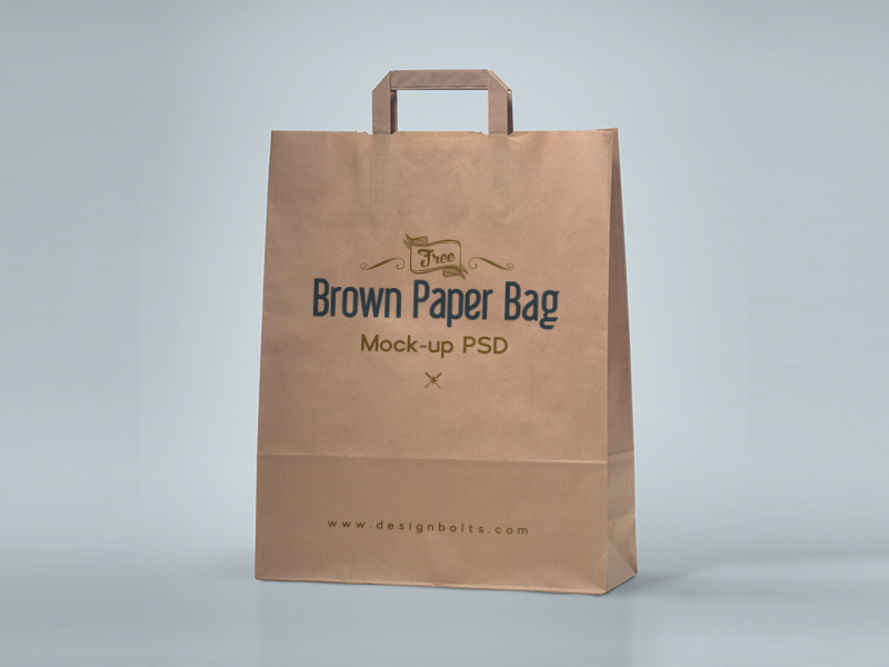 Download Free Brown Paper Shopping Bag Packaging Mock-Up Psd by Zee Que | Designbolts on Dribbble