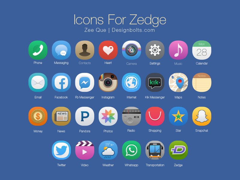 Icons For Zedge by Zee Que Designbolts on Dribbble