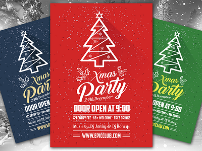 Free A4 Christmas Party Flyer Design Template & Mock-up PSD