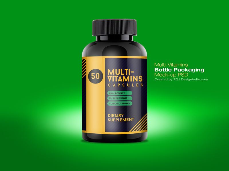 Download Free Multi Vitamin Bottle Mock Up Psd File by Zee Que ...