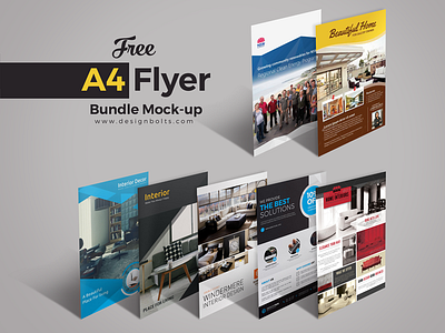 Free A4 Flyer Deal Bundle Preview Mock Up Psd