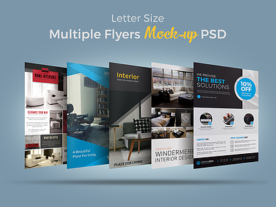 Free Multiple Flyers Mock-up PSD