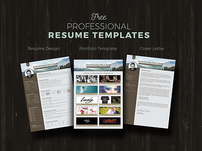 Free Resume Cv Portfolio Cover Letter Design Template By Zee Que Designbolts On Dribbble