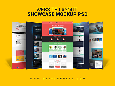 Free Website Layout Design Showcase Mockup PSD File free mockup mockup psd psd psd mockup web design web design mockup website design