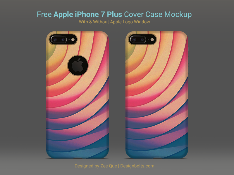 Free Apple Iphone 7 Plus Back Cover Case Mock Up PSD by Zee Que