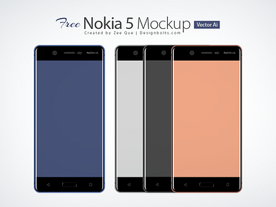 Free Nokia 5 Android Smartphone Mockup In Ai & Eps Format