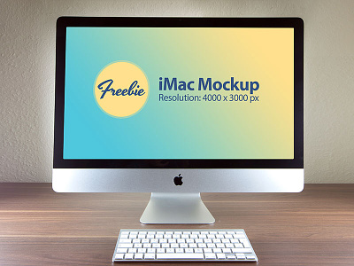 Free Apple iMac Photo Mockup PSD File