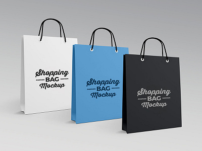 Free High Quality Paper Shopping Bag Mockup PSD