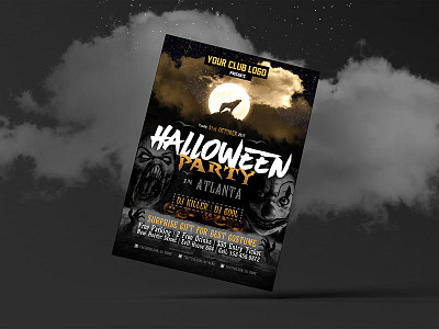 Free Halloween Party Costume Flyer Design Template 2017