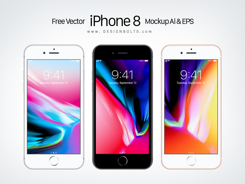 Download Free Vector Apple Iphone 8 Mockup Ai Eps By Zee Que Designbolts On Dribbble