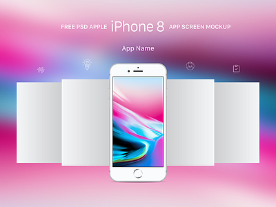 Free Apple iPhone 8 App Screen Mockup PSD app mockup app screen mockup apple iphone 8 apple iphone 8 mockup free mockup iphone 8 iphone 8 mockup iphone mockup