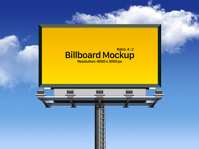 Free Fully Customizable Outdoor Advertising Billboard Mockup PSD billboard mockup free mockup freebie hoarding mockup mockup psd outdoor mockup psd mockup