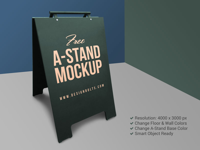 Download Free Outdoor Advertising A-Stand Mockup PSD by Zee Que ...