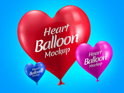 Free Heart Balloon Mockup PSD