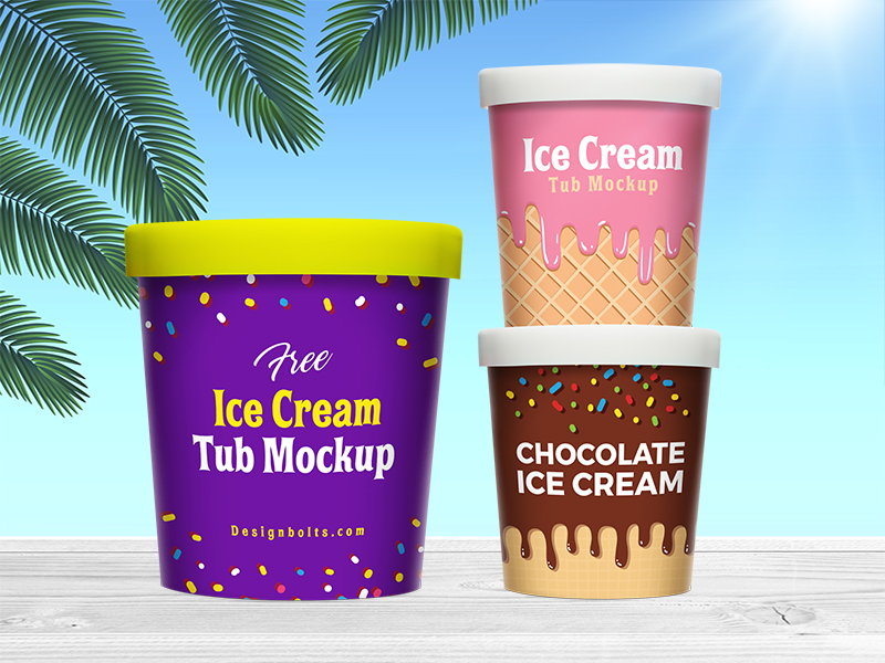 Download Free Ice Cream Bucket Tub Mockup PSD by Zee Que | Designbolts on Dribbble