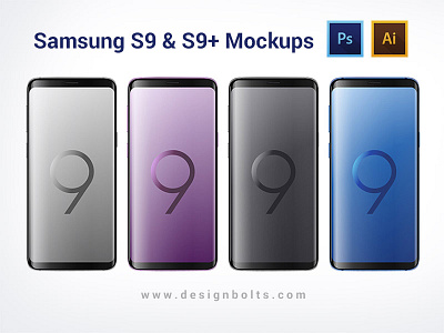 Free Samsung Galaxy S9 & S9+ Mockups (Ai & PSD)