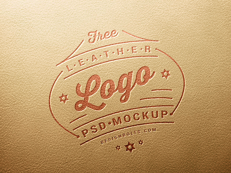 Free Leather Stamping Logo Mockup PSD